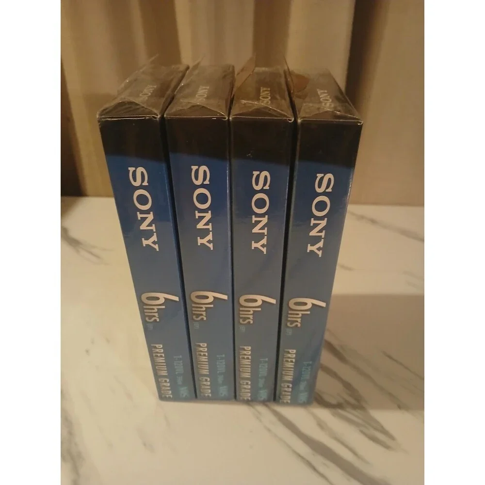 4x Sony T-120 6 Hrs VHS VCR Tapes Blank Premium Grade Sealed New